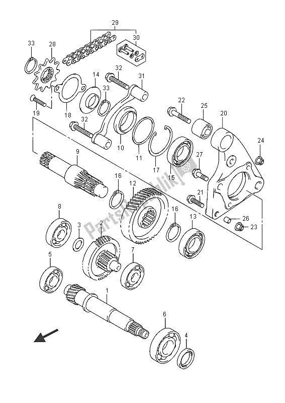 All parts for the Transmission (2) of the Suzuki LT Z 90 Quadsport 2016