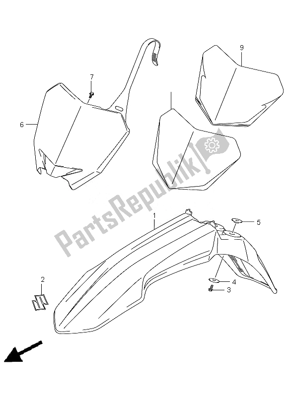 Todas las partes para Guardabarros Delantero de Suzuki RM Z 450 2010