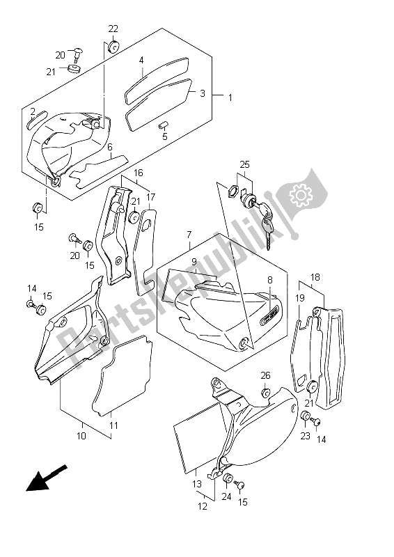 Todas las partes para Cubierta Del Marco (vl800c E24) de Suzuki C 800 VL Intruder 2012