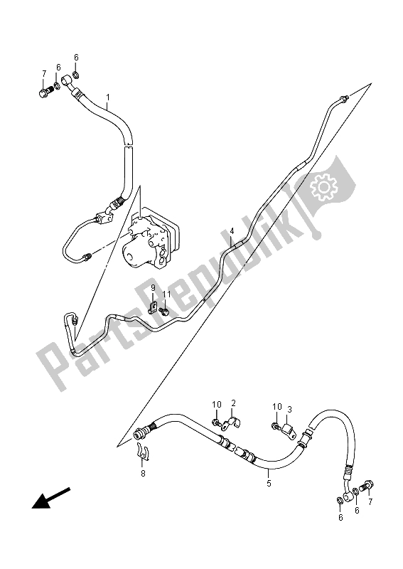 All parts for the Rear Brake Hose (an400a E02) of the Suzuki Burgman AN 400 AZA 2015