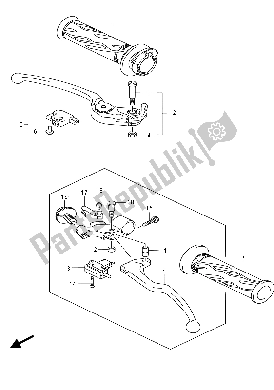 Tutte le parti per il Leva Della Maniglia del Suzuki GSX R 750 2015