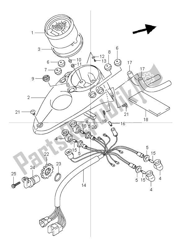 Tutte le parti per il Tachimetro del Suzuki VL 125 Intruder 2002