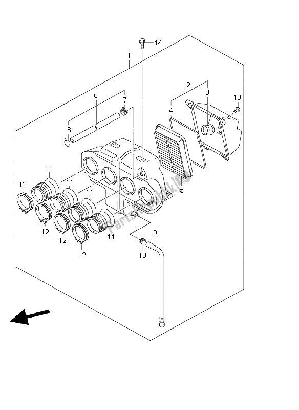 All parts for the Air Cleaner of the Suzuki GSF 600 NSZ Bandit 2004