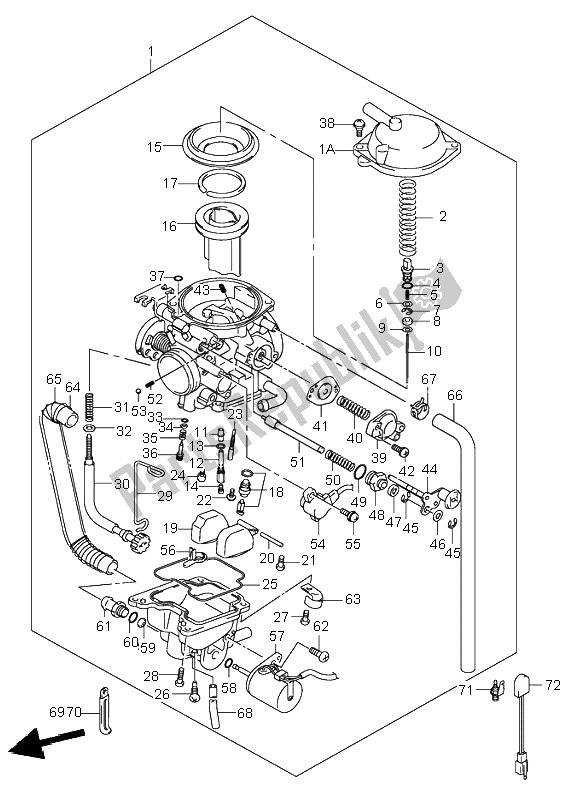 Tutte le parti per il Carburatore del Suzuki DR Z 400S 2002