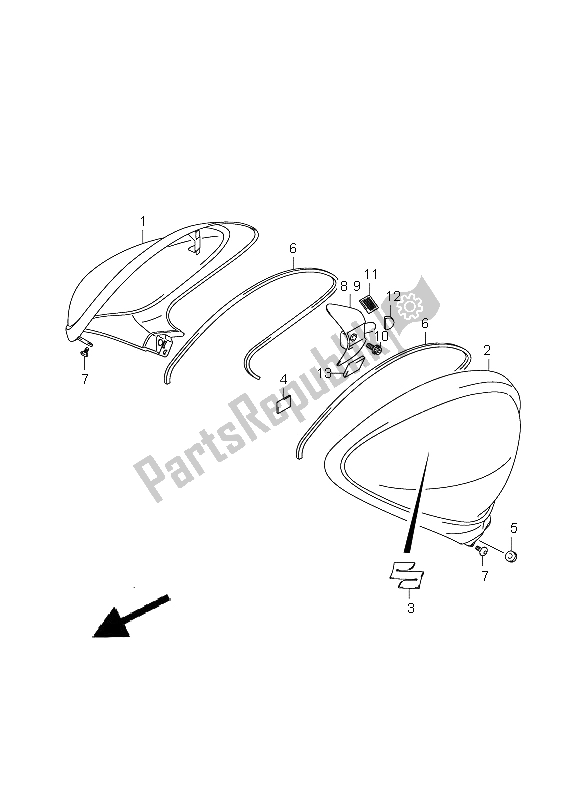 Toutes les pièces pour le Couvercle Latéral Du Réservoir De Carburant du Suzuki SFV 650A Gladius 2009