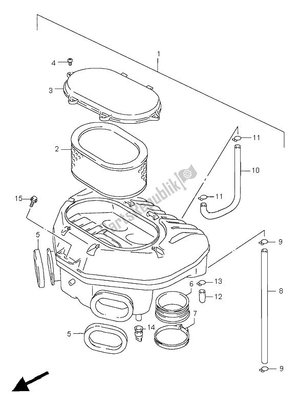 All parts for the Air Cleaner of the Suzuki GSX R 750 1996