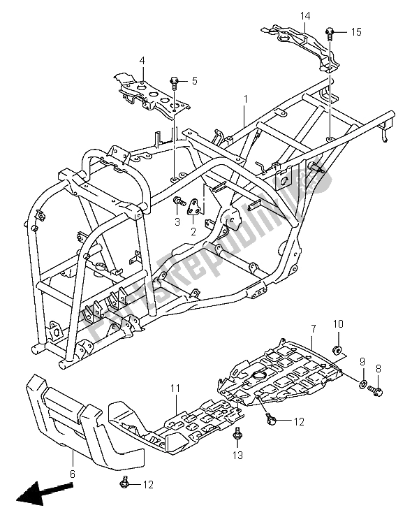 Tutte le parti per il Telaio del Suzuki LT A 400F Eiger 4X4 2005