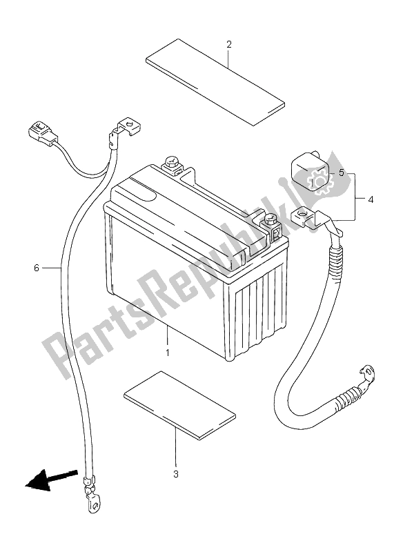 Toutes les pièces pour le Batterie du Suzuki GSX 750F 2001