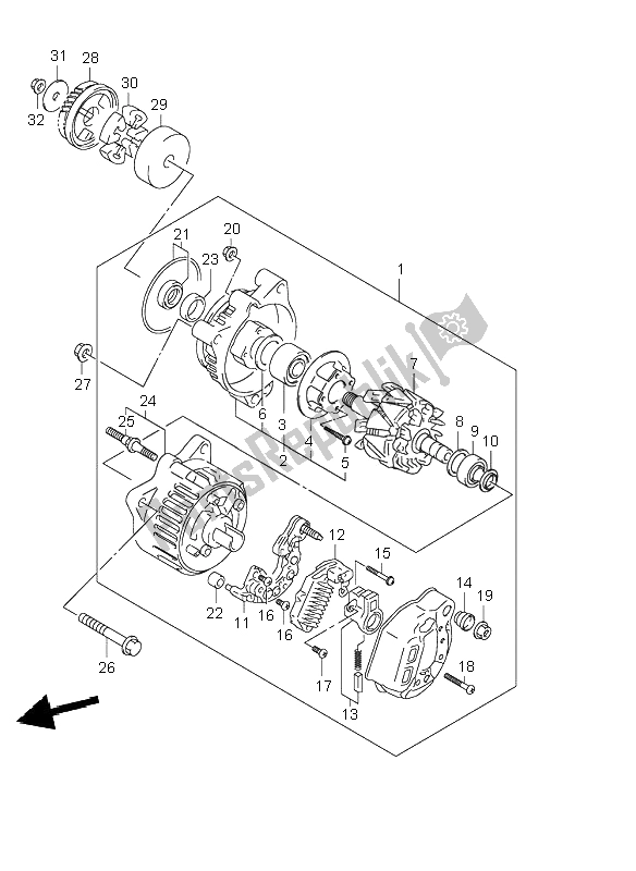 Tutte le parti per il Alternatore del Suzuki GSF 600 NS Bandit 2000