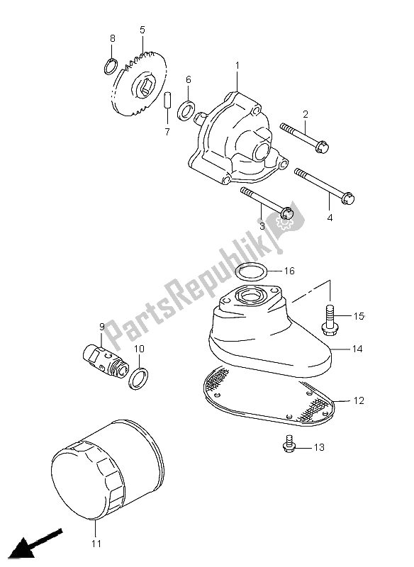 Toutes les pièces pour le La Pompe à Huile du Suzuki VL 1500 Intruder LC 2008