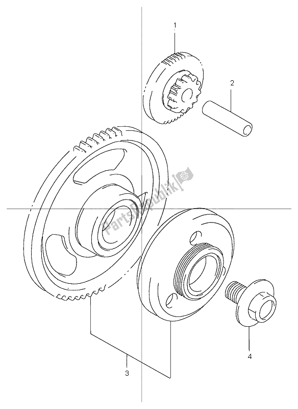 All parts for the Starter Clutch of the Suzuki GSF 1200 Nszsz Bandit 2005