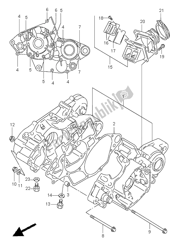 Todas as partes de Bloco Do Motor do Suzuki RM 125 1999