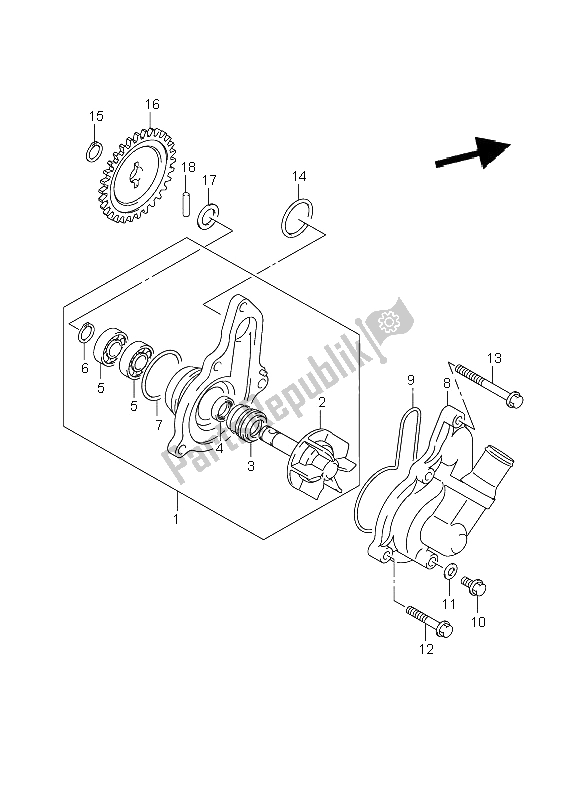Tutte le parti per il Pompa Dell'acqua del Suzuki DR Z 400 SM 2006