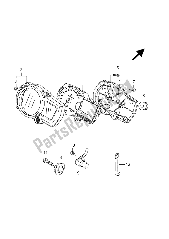 Tutte le parti per il Tachimetro (gsx650fu E24) del Suzuki GSX 650 FA 2012