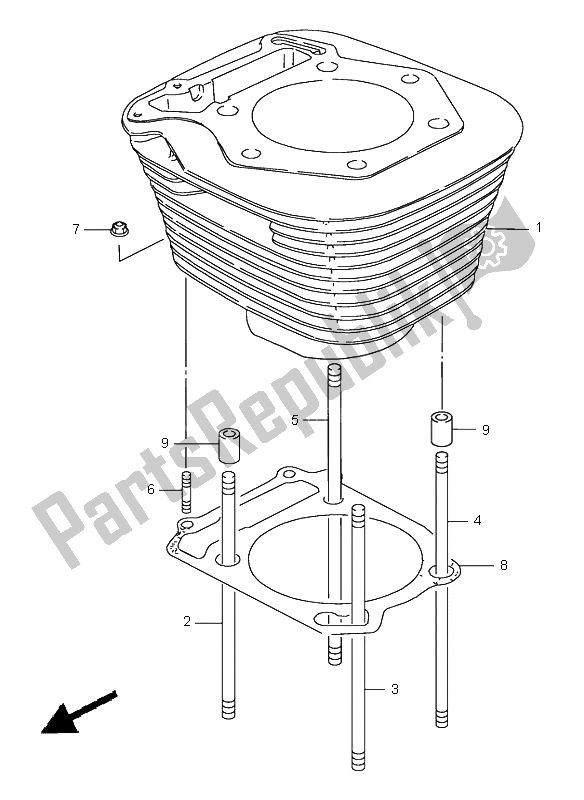 All parts for the Cylinder of the Suzuki LS 650 Savage 1996