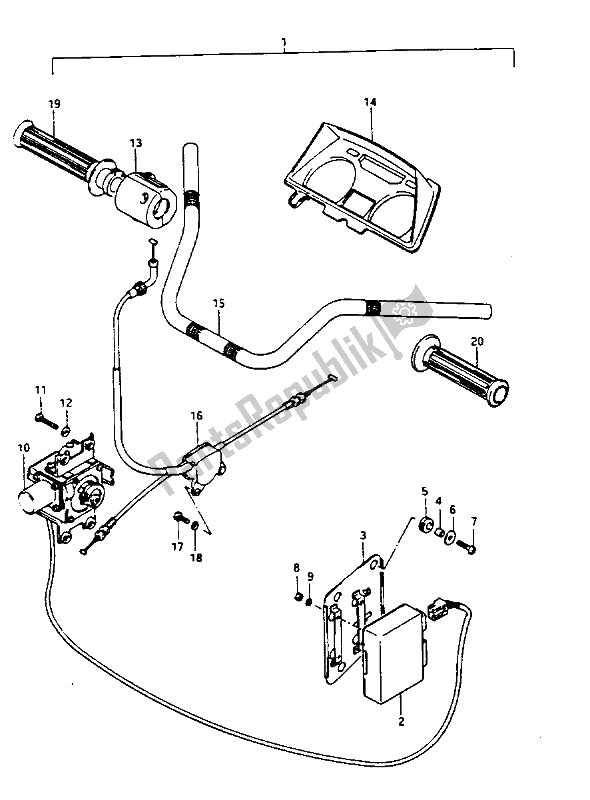 Tutte le parti per il Kit Crociera Il Controllo (gv1400gt) del Suzuki GV 1400 Gdgcgt 1986