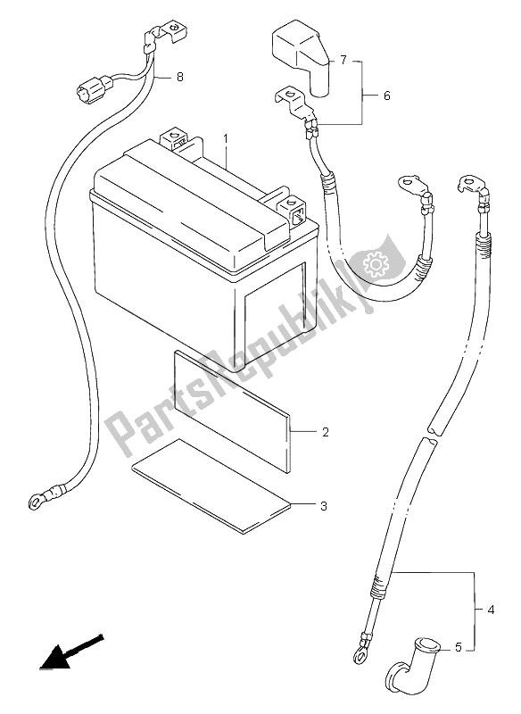 All parts for the Battery of the Suzuki GSX R 750 1997