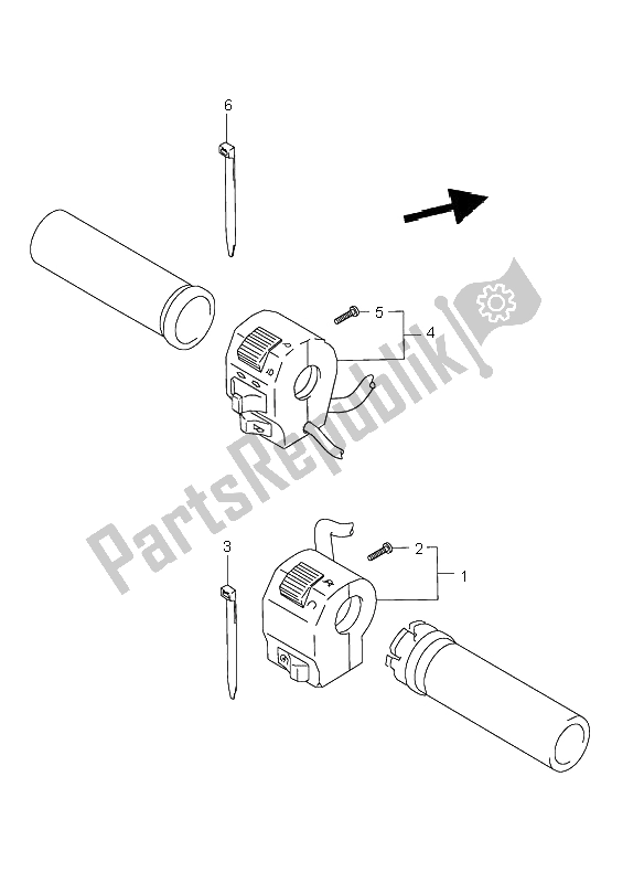 All parts for the Handle Switch of the Suzuki VL 1500 Intruder LC 2000