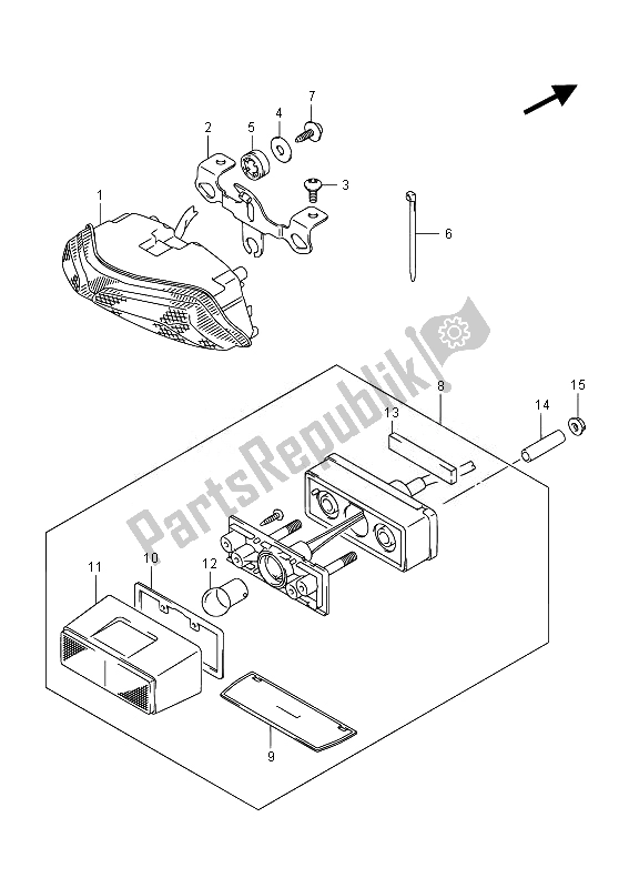 Tutte le parti per il Luce Posteriore (gsx-r600uf) del Suzuki GSX R 600 2014