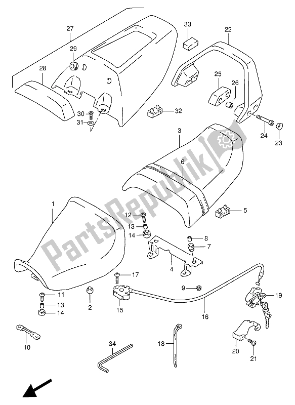 Toutes les pièces pour le Siège du Suzuki GSX R 1100W 1993