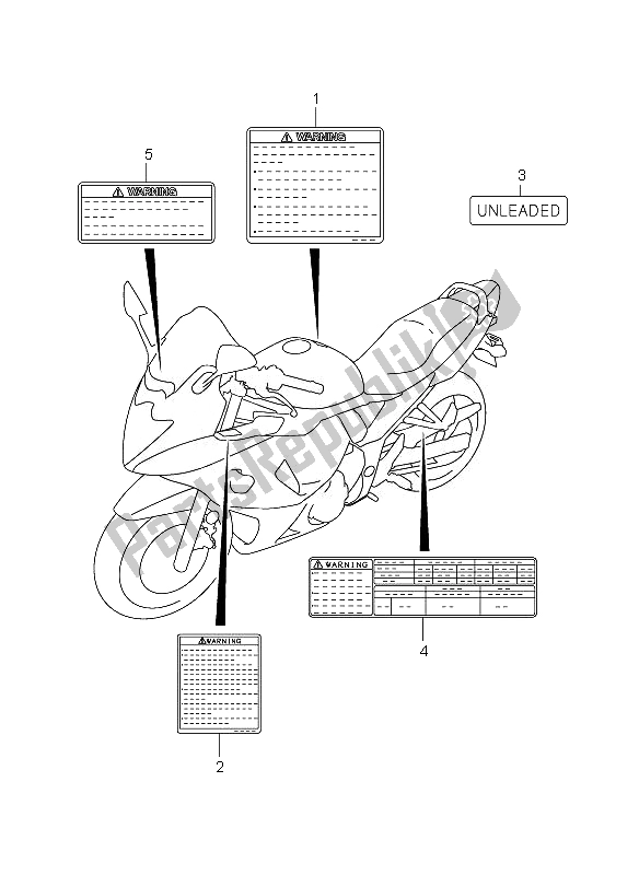 Tutte le parti per il Etichetta del Suzuki GSX 650 FA 2010
