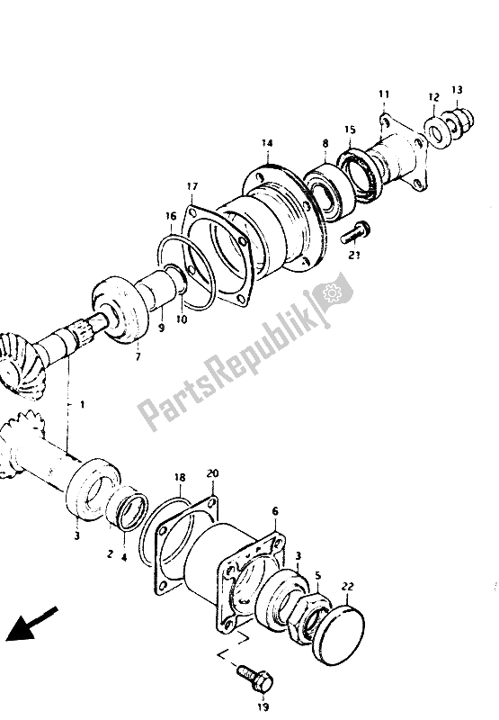 Todas las partes para Engranaje De Accionamiento Secundario de Suzuki GS 1100G 1985