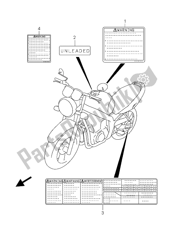 All parts for the Label of the Suzuki GS 500 EF 2004