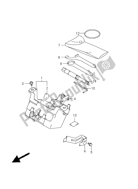 Tutte le parti per il Scatola Manuale del Suzuki GSX 1250 FA 2011