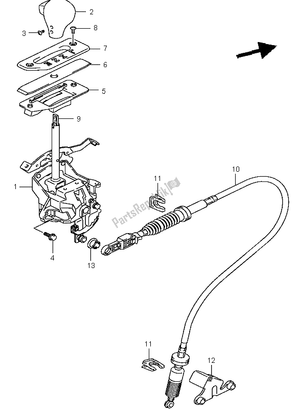 All parts for the Shift Lever of the Suzuki LT A 400 Eiger 4X2 2005