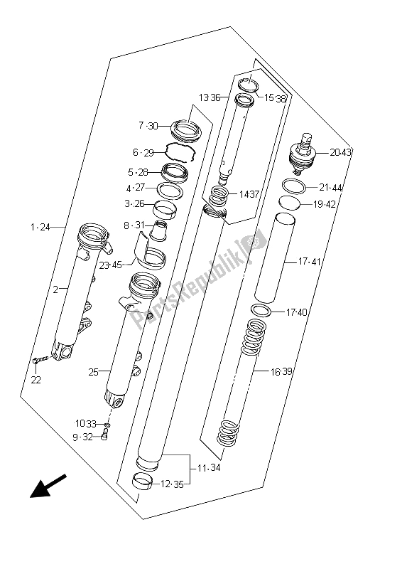 Tutte le parti per il Ammortizzatore Forcella Anteriore (gsx650fa E21) del Suzuki GSX 650 FA 2012