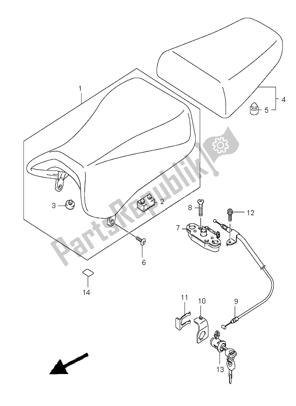 All parts for the Seat of the Suzuki SV 650 NS 2004