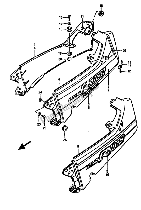 Toutes les pièces pour le Couverture De Queue De Siège du Suzuki GSX R 1100 1986