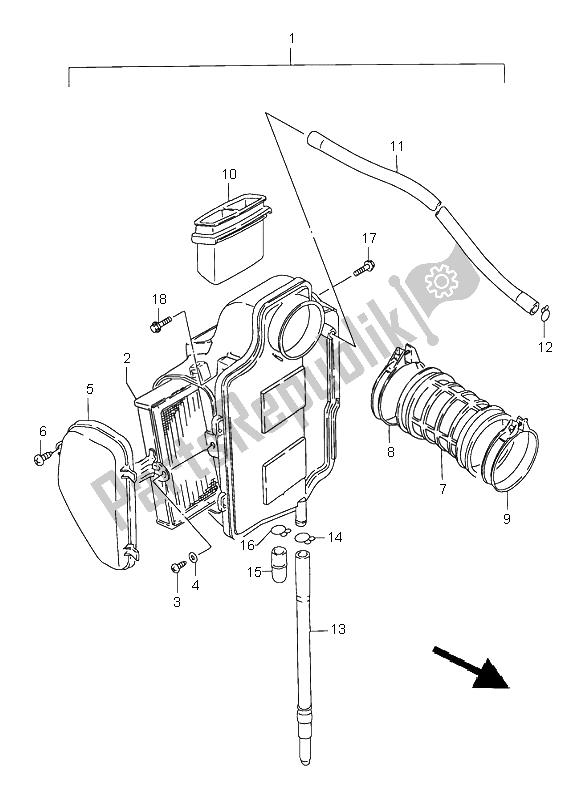 Alle onderdelen voor de Luchtfilter van de Suzuki LS 650 Savage 1997