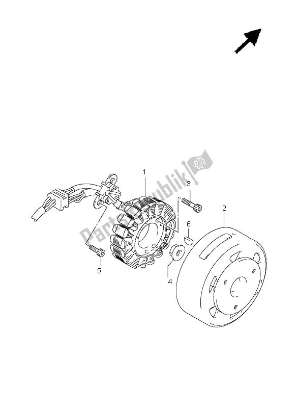 All parts for the Magneto of the Suzuki RV 125 Vanvan 2004