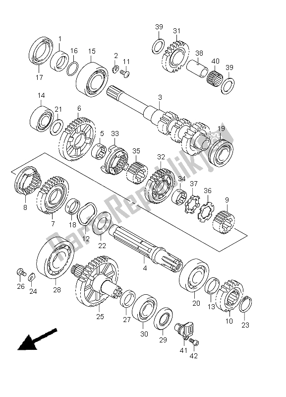 All parts for the Transmission (2) of the Suzuki LT A 750 XPZ Kingquad AXI 4X4 2012