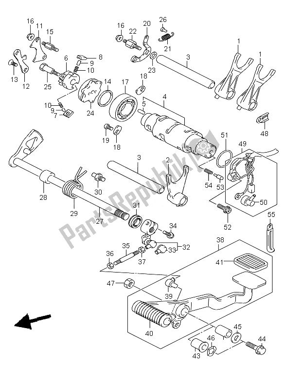 All parts for the Gear Shifting of the Suzuki C 800 VL Intruder 2010