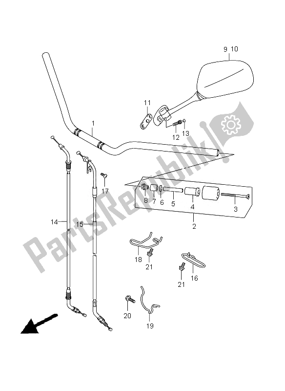 Tutte le parti per il Manubrio del Suzuki GSX 650 FA 2010