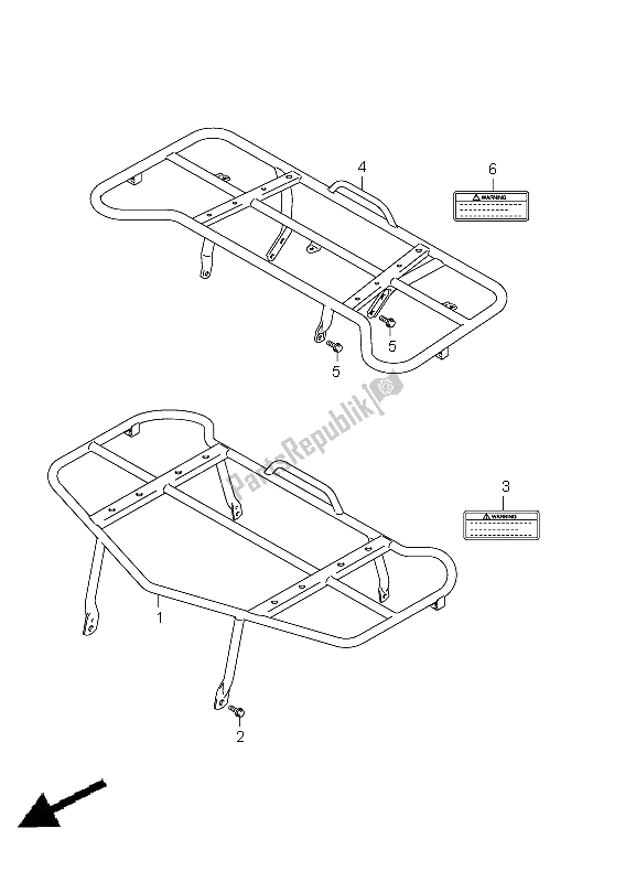 Tutte le parti per il Vettore (lt-a750xp P33) del Suzuki LT A 750 XPZ Kingquad AXI 4X4 2011