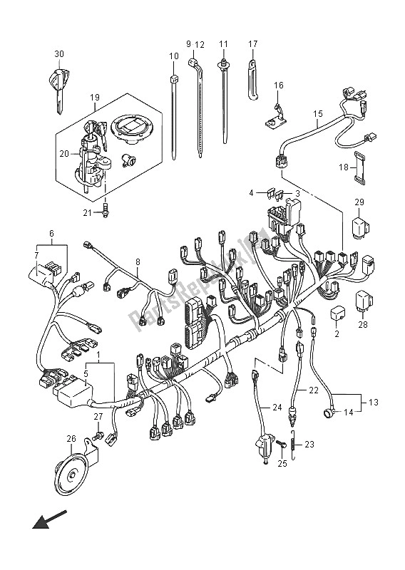 All parts for the Wiring Harness of the Suzuki GSX R 600 2016