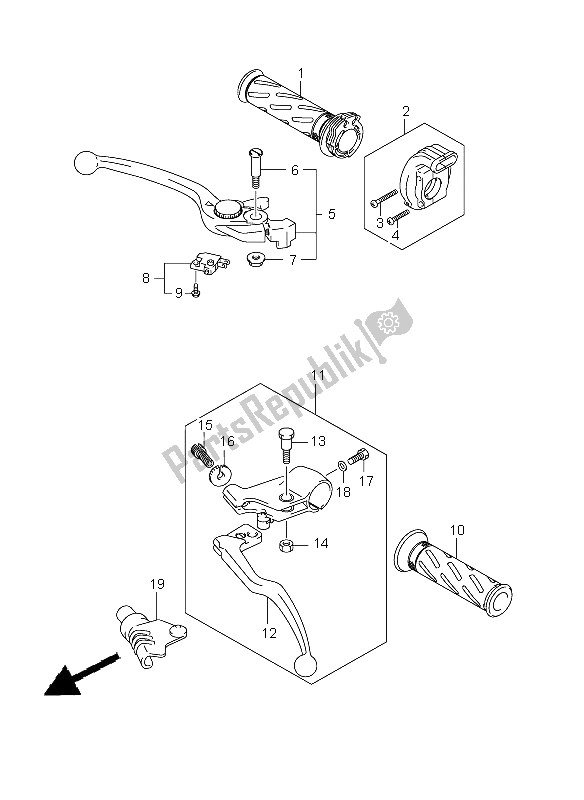 All parts for the Handle Lever of the Suzuki SV 650 Nsnasa 2008