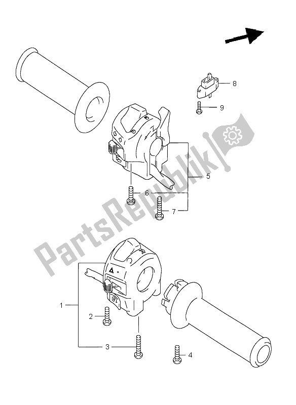 All parts for the Handle Switch (gsf600-u) of the Suzuki GSF 600 NS Bandit 2003