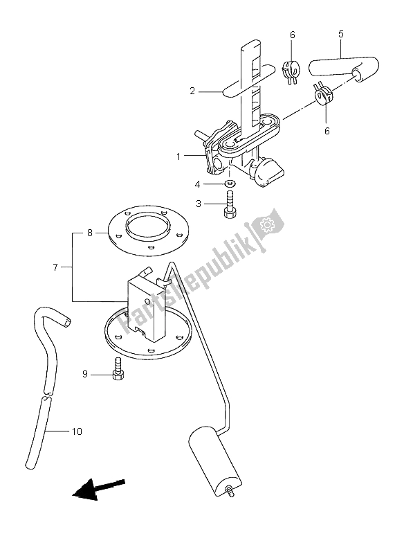 All parts for the Fuel Cock of the Suzuki GSX 750F 1998