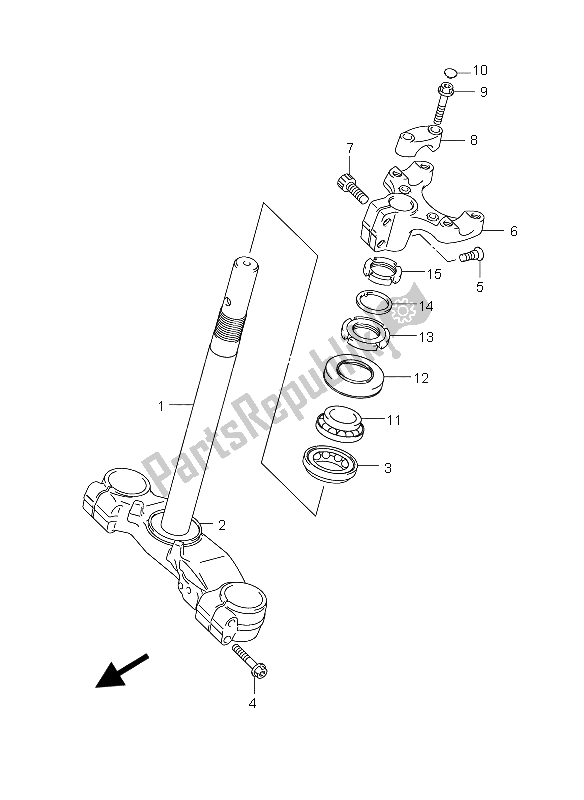 All parts for the Steering Stem (an400s) of the Suzuki Burgman AN 400S 2005