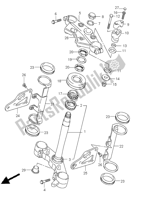 Todas as partes de Haste De Direção (sv1000-u1-u2) do Suzuki SV 1000 NS 2005