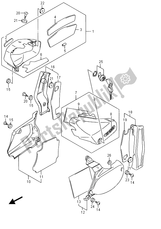 All parts for the Frame Cover (e19) of the Suzuki VL 800 Intruder 2015