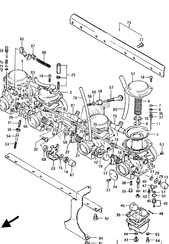 Todas las partes para Carburador de Suzuki GS 1100G 1985