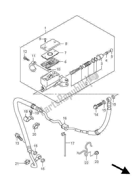 Toutes les pièces pour le Maître-cylindre D'embrayage (gsf650s-sa-su-sua) du Suzuki GSF 650 Nsnasa Bandit 2010