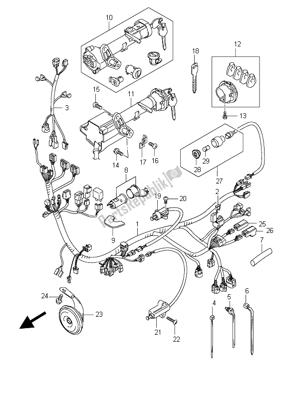 Tutte le parti per il Cablaggio Elettrico del Suzuki UH 125 Burgman 2011