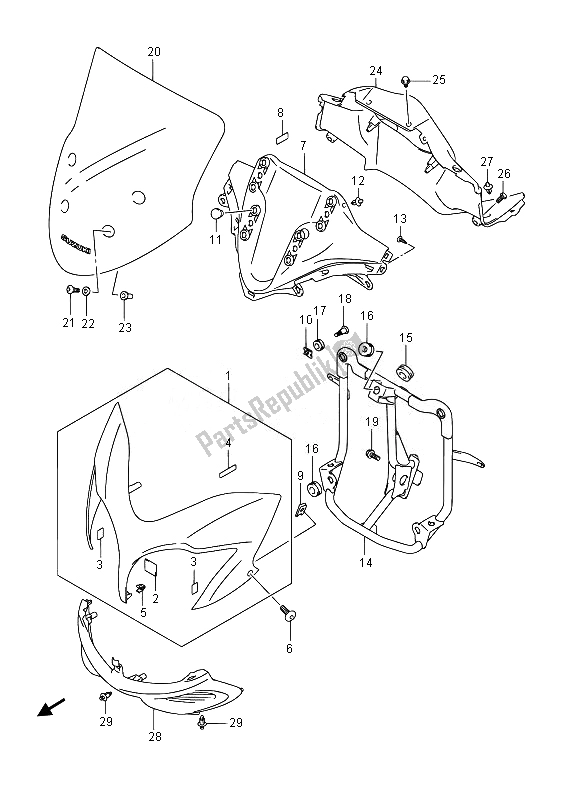 Todas las partes para Cuerpo De Capota de Suzuki DL 650A V Strom 2014