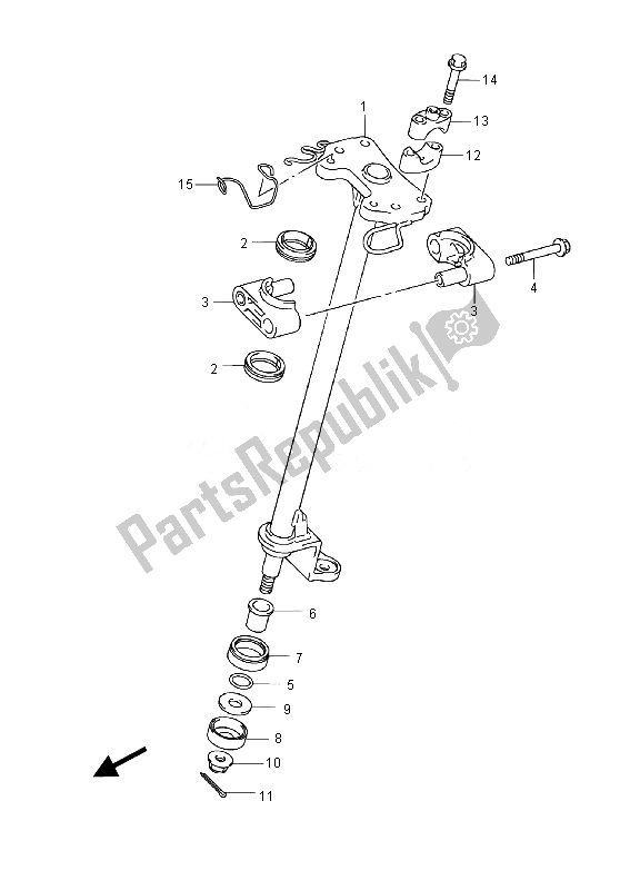 All parts for the Steering Shaft of the Suzuki LT A 400 FZ Kingquad ASI 4X4 2014